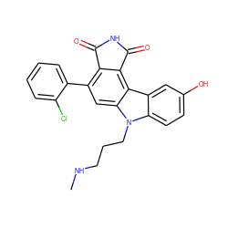 CNCCCn1c2ccc(O)cc2c2c3c(c(-c4ccccc4Cl)cc21)C(=O)NC3=O ZINC000040848884