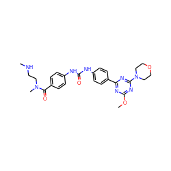 CNCCN(C)C(=O)c1ccc(NC(=O)Nc2ccc(-c3nc(OC)nc(N4CCOCC4)n3)cc2)cc1 ZINC000072177316