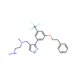 CNCCN(C)Cc1c[nH]nc1-c1cc(OCCc2ccccc2)cc(C(F)(F)F)c1 ZINC000474603534