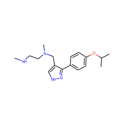 CNCCN(C)Cc1c[nH]nc1-c1ccc(OC(C)C)cc1 ZINC000474608404