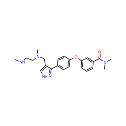 CNCCN(C)Cc1c[nH]nc1-c1ccc(Oc2cccc(C(=O)N(C)C)c2)cc1 ZINC000474609756