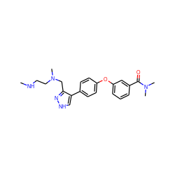 CNCCN(C)Cc1n[nH]cc1-c1ccc(Oc2cccc(C(=O)N(C)C)c2)cc1 ZINC000474607981