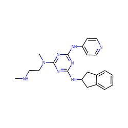 CNCCN(C)c1nc(Nc2ccncc2)nc(NC2Cc3ccccc3C2)n1 ZINC000045300117