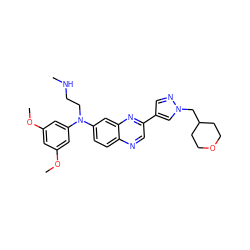 CNCCN(c1cc(OC)cc(OC)c1)c1ccc2ncc(-c3cnn(CC4CCOCC4)c3)nc2c1 ZINC000204145795