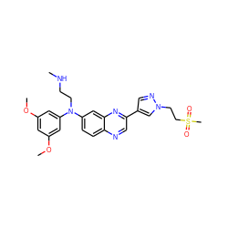 CNCCN(c1cc(OC)cc(OC)c1)c1ccc2ncc(-c3cnn(CCS(C)(=O)=O)c3)nc2c1 ZINC000219347459