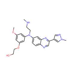 CNCCN(c1cc(OC)cc(OCCO)c1)c1ccc2ncc(-c3cnn(C)c3)nc2c1 ZINC000204167856