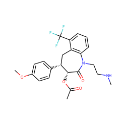 CNCCN1C(=O)[C@H](OC(C)=O)[C@H](c2ccc(OC)cc2)Cc2c1cccc2C(F)(F)F ZINC000001542213