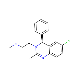 CNCCN1C(C)=Nc2ccc(Cl)cc2[C@@H]1c1ccccc1 ZINC000072126080