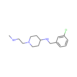 CNCCN1CCC(NCc2cccc(Cl)c2)CC1 ZINC001772625149