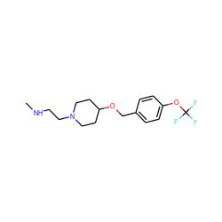 CNCCN1CCC(OCc2ccc(OC(F)(F)F)cc2)CC1 ZINC001772629675