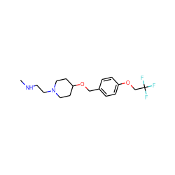 CNCCN1CCC(OCc2ccc(OCC(F)(F)F)cc2)CC1 ZINC001772601870