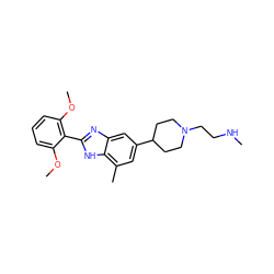 CNCCN1CCC(c2cc(C)c3[nH]c(-c4c(OC)cccc4OC)nc3c2)CC1 ZINC000045317629