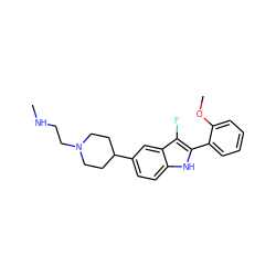 CNCCN1CCC(c2ccc3[nH]c(-c4ccccc4OC)c(F)c3c2)CC1 ZINC000064746439