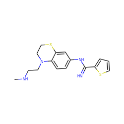 CNCCN1CCSc2cc(NC(=N)c3cccs3)ccc21 ZINC000068200521