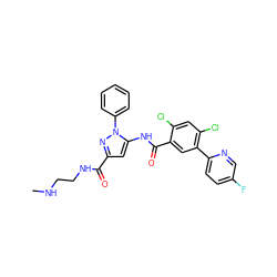 CNCCNC(=O)c1cc(NC(=O)c2cc(-c3ccc(F)cn3)c(Cl)cc2Cl)n(-c2ccccc2)n1 ZINC001772569792