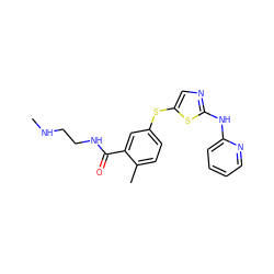 CNCCNC(=O)c1cc(Sc2cnc(Nc3ccccn3)s2)ccc1C ZINC000029038327