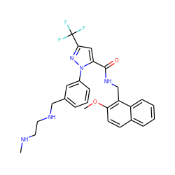 CNCCNCc1cccc(-n2nc(C(F)(F)F)cc2C(=O)NCc2c(OC)ccc3ccccc23)c1 ZINC000049033973