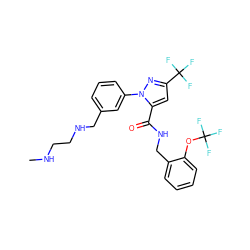 CNCCNCc1cccc(-n2nc(C(F)(F)F)cc2C(=O)NCc2ccccc2OC(F)(F)F)c1 ZINC000049109689