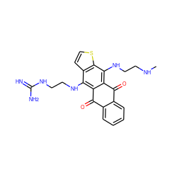 CNCCNc1c2c(c(NCCNC(=N)N)c3ccsc13)C(=O)c1ccccc1C2=O ZINC000299827122