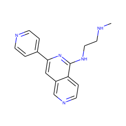 CNCCNc1nc(-c2ccncc2)cc2cnccc12 ZINC000095558302