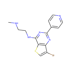 CNCCNc1nc(-c2ccncc2)nc2c(Br)csc12 ZINC000223675619