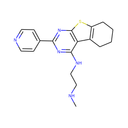 CNCCNc1nc(-c2ccncc2)nc2sc3c(c12)CCCC3 ZINC000205886977