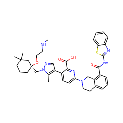 CNCCO[C@@]1(Cn2ncc(-c3ccc(N4CCc5cccc(C(=O)Nc6nc7ccccc7s6)c5C4)nc3C(=O)O)c2C)CCCC(C)(C)C1 ZINC000223833312