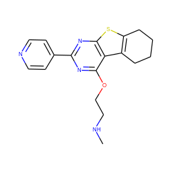 CNCCOc1nc(-c2ccncc2)nc2sc3c(c12)CCCC3 ZINC000149028816