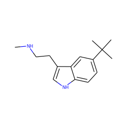 CNCCc1c[nH]c2ccc(C(C)(C)C)cc12 ZINC000002005821