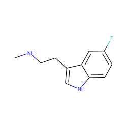 CNCCc1c[nH]c2ccc(F)cc12 ZINC000036459331