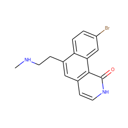 CNCCc1cc2cc[nH]c(=O)c2c2cc(Br)ccc12 ZINC000028955835