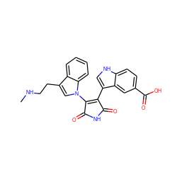 CNCCc1cn(C2=C(c3c[nH]c4ccc(C(=O)O)cc34)C(=O)NC2=O)c2ccccc12 ZINC000029125497