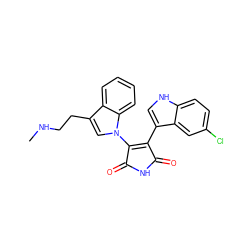 CNCCc1cn(C2=C(c3c[nH]c4ccc(Cl)cc34)C(=O)NC2=O)c2ccccc12 ZINC000029125675