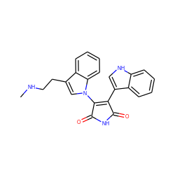 CNCCc1cn(C2=C(c3c[nH]c4ccccc34)C(=O)NC2=O)c2ccccc12 ZINC000029125773