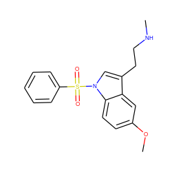 CNCCc1cn(S(=O)(=O)c2ccccc2)c2ccc(OC)cc12 ZINC000013553352