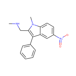 CNCc1c(-c2ccccc2)c2cc([N+](=O)[O-])ccc2n1C ZINC000205328479