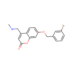 CNCc1cc(=O)oc2cc(OCc3cccc(Br)c3)ccc12 ZINC000103244698