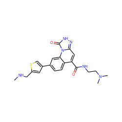 CNCc1cc(-c2ccc3c(C(=O)NCCN(C)C)cc4n[nH]c(=O)n4c3c2)cs1 ZINC000084605351