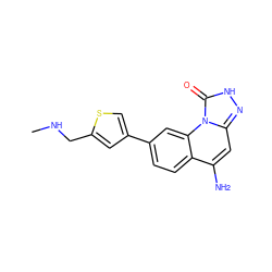 CNCc1cc(-c2ccc3c(N)cc4n[nH]c(=O)n4c3c2)cs1 ZINC000084603666