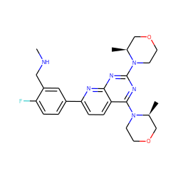 CNCc1cc(-c2ccc3c(N4CCOC[C@@H]4C)nc(N4CCOC[C@@H]4C)nc3n2)ccc1F ZINC000143487909