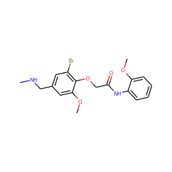 CNCc1cc(Br)c(OCC(=O)Nc2ccccc2OC)c(OC)c1 ZINC000004670846