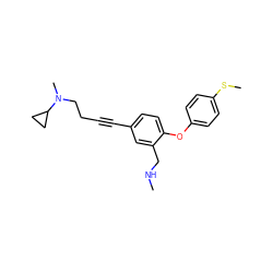 CNCc1cc(C#CCCN(C)C2CC2)ccc1Oc1ccc(SC)cc1 ZINC000028825163