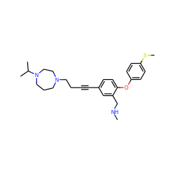 CNCc1cc(C#CCCN2CCCN(C(C)C)CC2)ccc1Oc1ccc(SC)cc1 ZINC000028825168