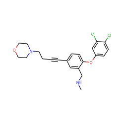 CNCc1cc(C#CCCN2CCOCC2)ccc1Oc1ccc(Cl)c(Cl)c1 ZINC000028825118