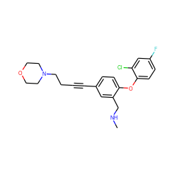 CNCc1cc(C#CCCN2CCOCC2)ccc1Oc1ccc(F)cc1Cl ZINC000028825136