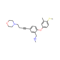 CNCc1cc(C#CCCN2CCOCC2)ccc1Oc1ccc(SC)c(C)c1 ZINC000028825121