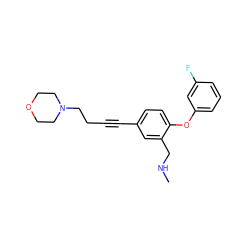 CNCc1cc(C#CCCN2CCOCC2)ccc1Oc1cccc(F)c1 ZINC000028825131