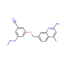 CNCc1cc(C#N)cc(OCc2ccc3c(C)cc(N)nc3c2)c1 ZINC001772612110