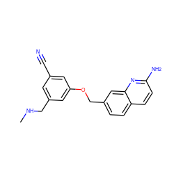 CNCc1cc(C#N)cc(OCc2ccc3ccc(N)nc3c2)c1 ZINC001772578464