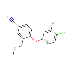 CNCc1cc(C#N)ccc1Oc1ccc(Cl)c(Cl)c1 ZINC000034052171